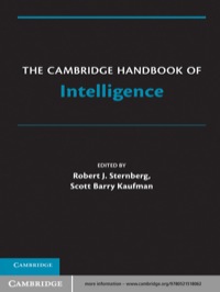 Imagen de portada: The Cambridge Handbook of Intelligence 1st edition 9780521518062