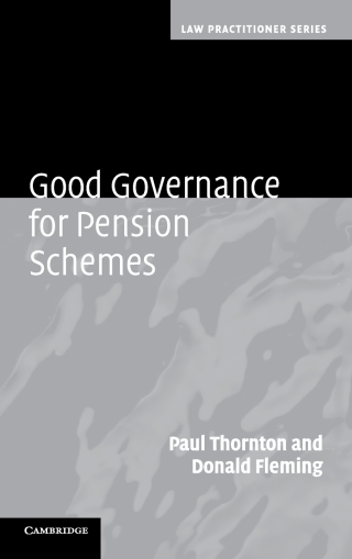 Cover image: Good Governance for Pension Schemes 1st edition 9780521761611