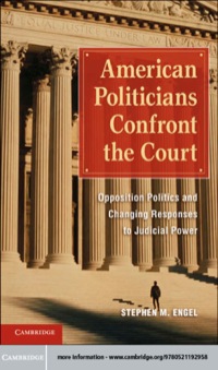 Immagine di copertina: American Politicians Confront the Court 9780521192958