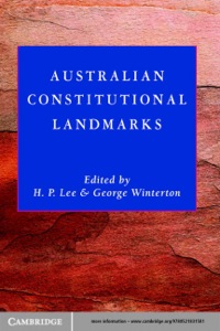 Cover image: Australian Constitutional Landmarks 1st edition 9780521831581