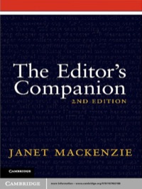 Cover image: The Editor's Companion 2nd edition 9781107402188