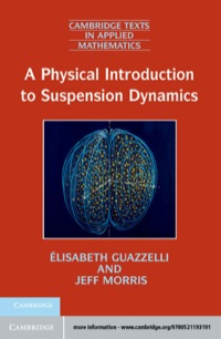 Cover image: A Physical Introduction to Suspension Dynamics 9780521193191