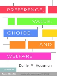 Imagen de portada: Preference, Value, Choice, and Welfare 1st edition 9781107015432