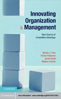 Imagen de portada: Innovating Organization and Management 9781107011052