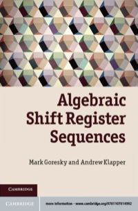 Cover image: Algebraic Shift Register Sequences 1st edition 9781107014992