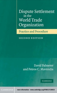 Imagen de portada: Dispute Settlement in the World Trade Organization 2nd edition 9780521823111