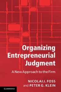Cover image: Organizing Entrepreneurial Judgment 9780521874427