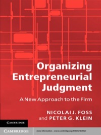 Titelbild: Organizing Entrepreneurial Judgment 1st edition 9780521874427