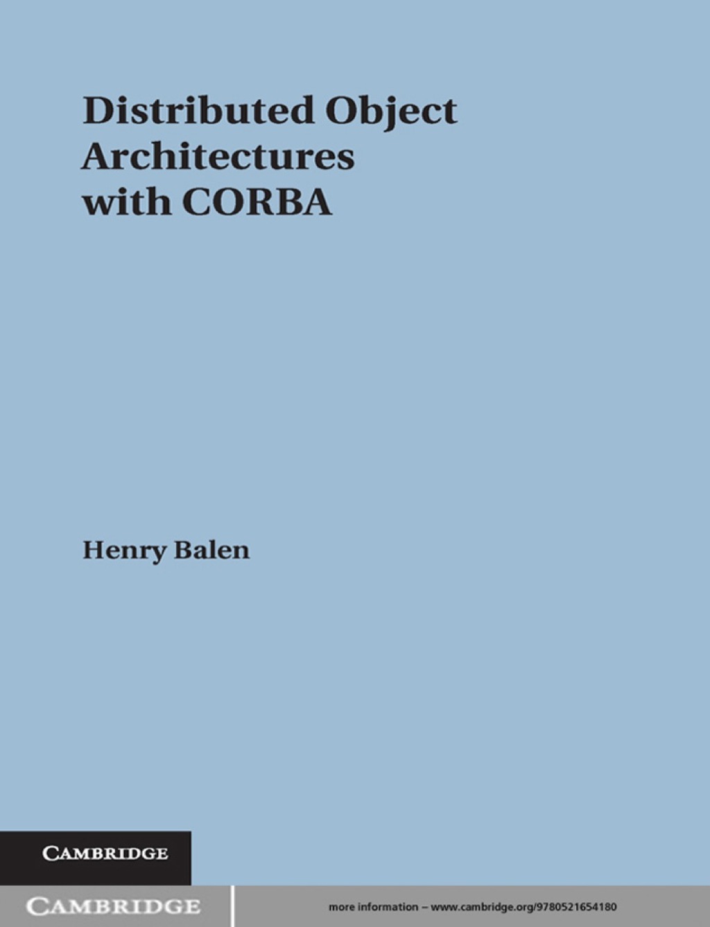 Distributed Object Architectures with CORBA 1st Edition