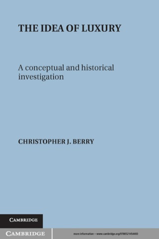 Omslagafbeelding: The Idea of Luxury 1st edition 9780521466912