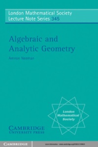 صورة الغلاف: Algebraic and Analytic Geometry 1st edition 9780521709835