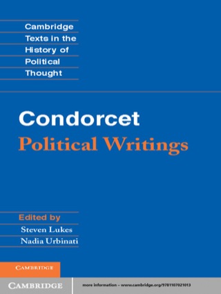 表紙画像: Condorcet: Political Writings 1st edition 9781107021013