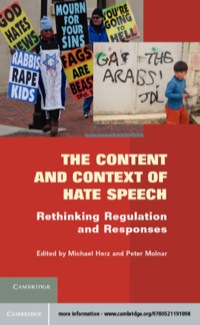 Imagen de portada: The Content and Context of Hate Speech 9780521191098
