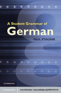 Cover image: A Student Grammar of German 1st edition 9780521813136