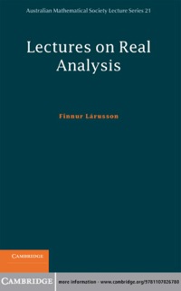 Imagen de portada: Lectures on Real Analysis 1st edition 9781107026780