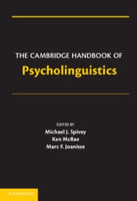 Cover image: The Cambridge Handbook of Psycholinguistics 9780521860642