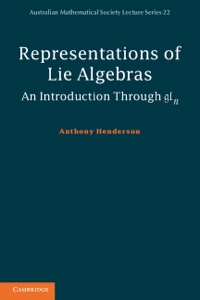 Cover image: Representations of Lie Algebras 9781107653610