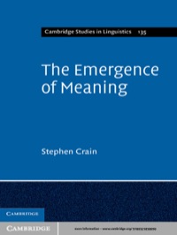 表紙画像: The Emergence of Meaning 1st edition 9780521858090