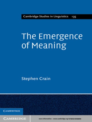 Imagen de portada: The Emergence of Meaning 1st edition 9780521858090