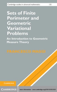 Immagine di copertina: Sets of Finite Perimeter and Geometric Variational Problems 1st edition 9781107021037