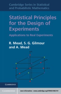 Imagen de portada: Statistical Principles for the Design of Experiments 1st edition 9780521862141