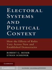 Imagen de portada: Electoral Systems and Political Context 1st edition 9781107025424