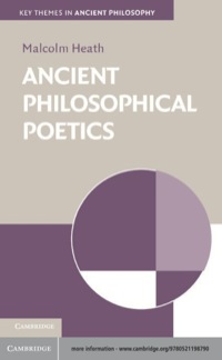 Cover image: Ancient Philosophical Poetics 9780521198790