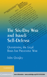 Cover image: The Six-Day War and Israeli Self-Defense 9781107032064