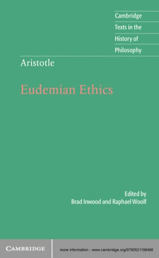 Imagen de portada: Aristotle: Eudemian Ethics 1st edition 9780521198486