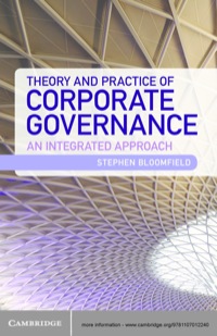 Omslagafbeelding: Theory and Practice of Corporate Governance 1st edition 9781107012240