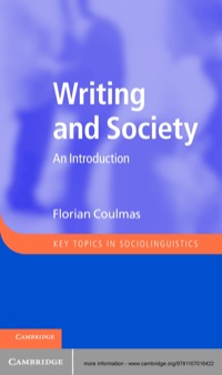 Imagen de portada: Writing and Society 1st edition 9781107016422