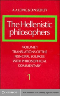 Omslagafbeelding: The Hellenistic Philosophers: Volume 1, Translations of the Principal Sources with Philosophical Commentary 1st edition 9780521275569