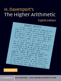 Cover image: The Higher Arithmetic 8th edition 9780521722360