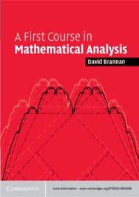 Titelbild: A First Course in Mathematical Analysis 1st edition 9780521684248