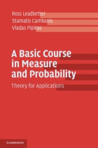 Cover image: A Basic Course in Measure and Probability 9781107020405