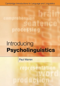 صورة الغلاف: Introducing Psycholinguistics 9780521113632