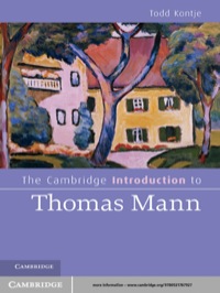 Cover image: The Cambridge Introduction to Thomas Mann 1st edition 9780521767927