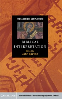 Imagen de portada: The Cambridge Companion to Biblical Interpretation 9780521485937
