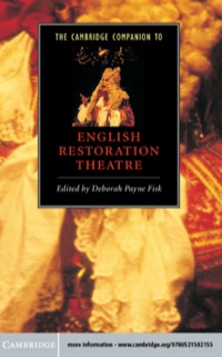 صورة الغلاف: The Cambridge Companion to English Restoration Theatre 9780521582155