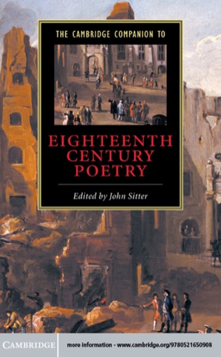 Imagen de portada: The Cambridge Companion to Eighteenth-Century Poetry 9780521650908