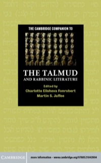 Cover image: The Cambridge Companion to the Talmud and Rabbinic Literature 9780521843904