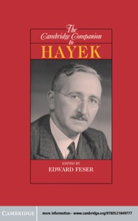 Imagen de portada: The Cambridge Companion to Hayek 9780521849777