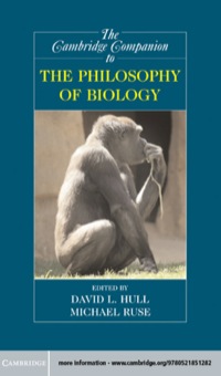 Imagen de portada: The Cambridge Companion to the Philosophy of Biology 9780521851282