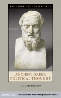 صورة الغلاف: The Cambridge Companion to Ancient Greek Political Thought 9780521867535