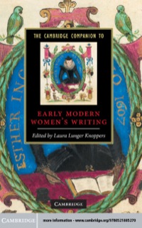 Cover image: The Cambridge Companion to Early Modern Women's Writing 9780521885270