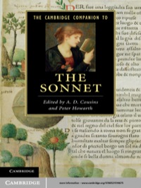 Imagen de portada: The Cambridge Companion to the Sonnet 1st edition 9780521514675