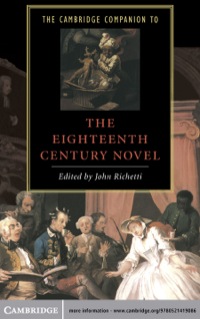 表紙画像: The Cambridge Companion to the Eighteenth-Century Novel 1st edition 9780521419086
