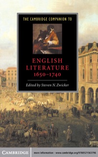 Imagen de portada: The Cambridge Companion to English Literature, 1650–1740 1st edition 9780521564885