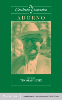 Imagen de portada: The Cambridge Companion to Adorno 1st edition 9780521772891