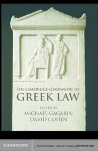 Imagen de portada: The Cambridge Companion to Ancient Greek Law 1st edition 9780521818407